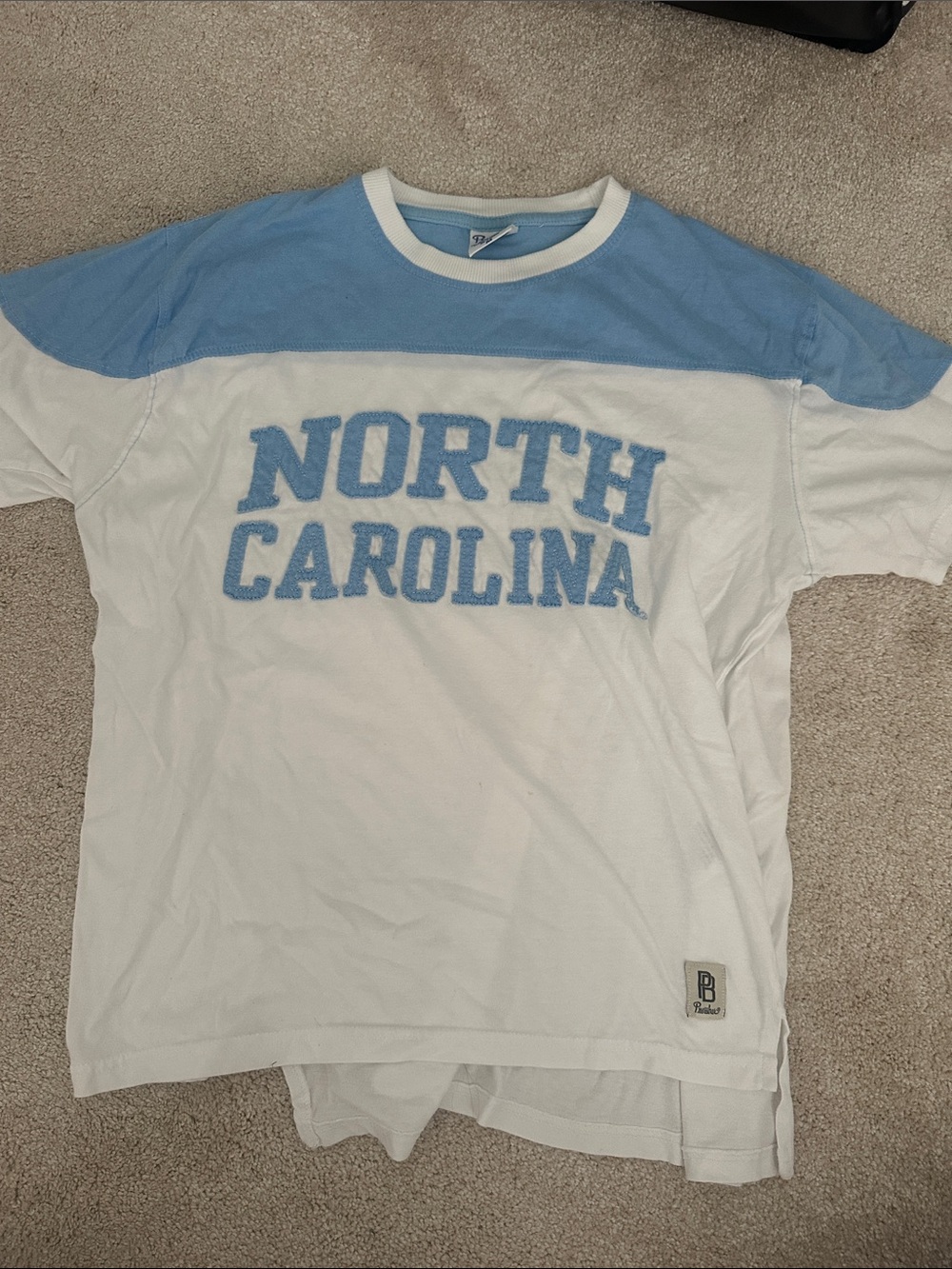 North Carolina White and Light Blue Crewneck Tee